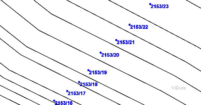 Parcela st. 2153/20 v KÚ Mařatice, Katastrální mapa