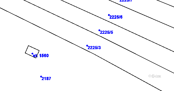 Parcela st. 2225/3 v KÚ Mařatice, Katastrální mapa