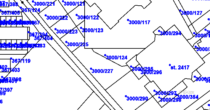 Parcela st. 3000/124 v KÚ Mařatice, Katastrální mapa