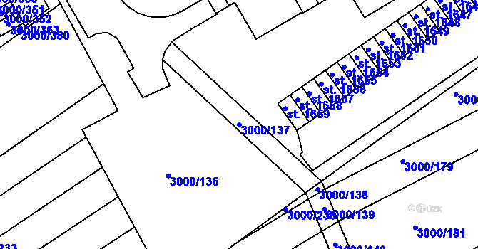 Parcela st. 3000/137 v KÚ Mařatice, Katastrální mapa