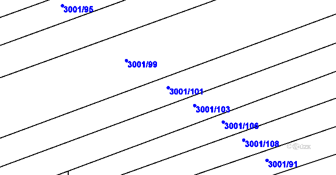 Parcela st. 3001/101 v KÚ Mařatice, Katastrální mapa