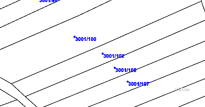 Parcela st. 3001/102 v KÚ Mařatice, Katastrální mapa