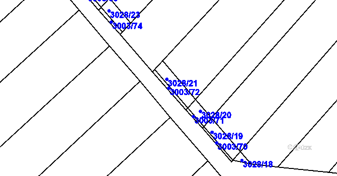 Parcela st. 3003/72 v KÚ Mařatice, Katastrální mapa