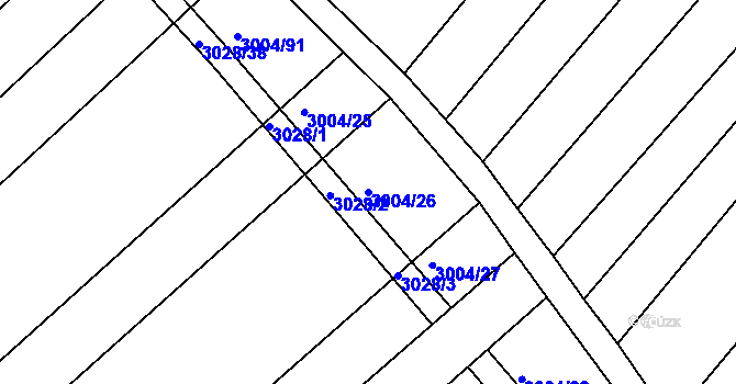Parcela st. 3004/26 v KÚ Mařatice, Katastrální mapa