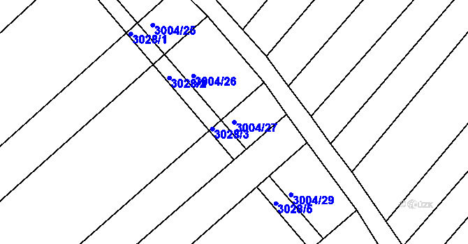 Parcela st. 3004/27 v KÚ Mařatice, Katastrální mapa