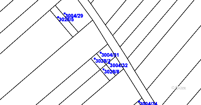 Parcela st. 3004/31 v KÚ Mařatice, Katastrální mapa