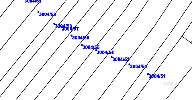 Parcela st. 3004/54 v KÚ Mařatice, Katastrální mapa