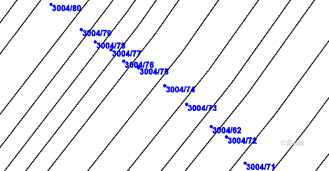Parcela st. 3004/74 v KÚ Mařatice, Katastrální mapa