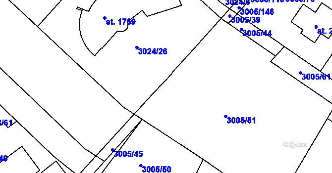 Parcela st. 3005/37 v KÚ Mařatice, Katastrální mapa