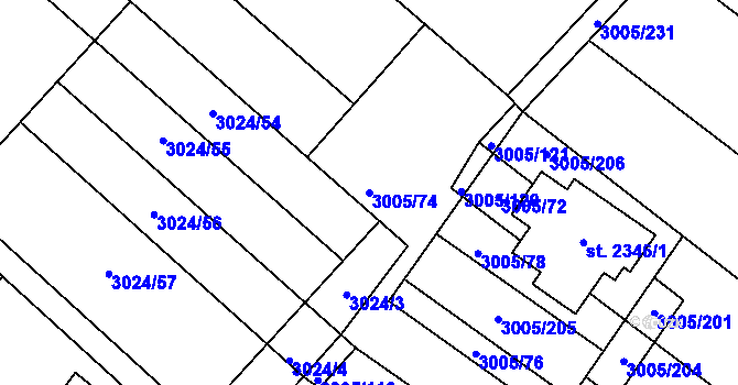Parcela st. 3005/74 v KÚ Mařatice, Katastrální mapa