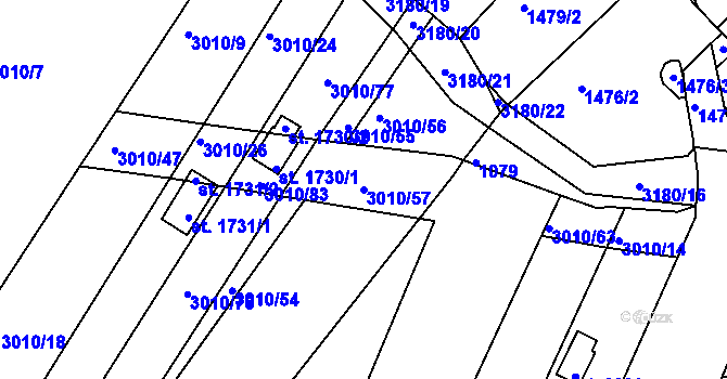Parcela st. 3010/57 v KÚ Mařatice, Katastrální mapa