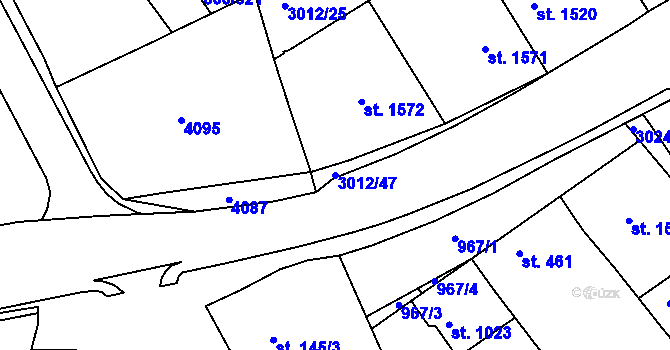 Parcela st. 3012/47 v KÚ Mařatice, Katastrální mapa