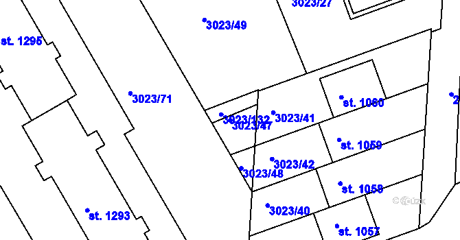 Parcela st. 3023/47 v KÚ Mařatice, Katastrální mapa