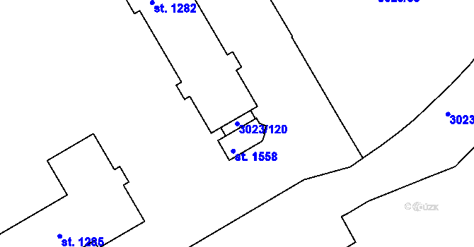 Parcela st. 3023/120 v KÚ Mařatice, Katastrální mapa