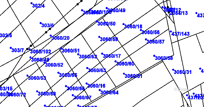 Parcela st. 3060/17 v KÚ Mařatice, Katastrální mapa