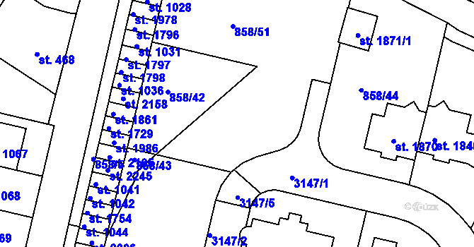 Parcela st. 3146 v KÚ Mařatice, Katastrální mapa