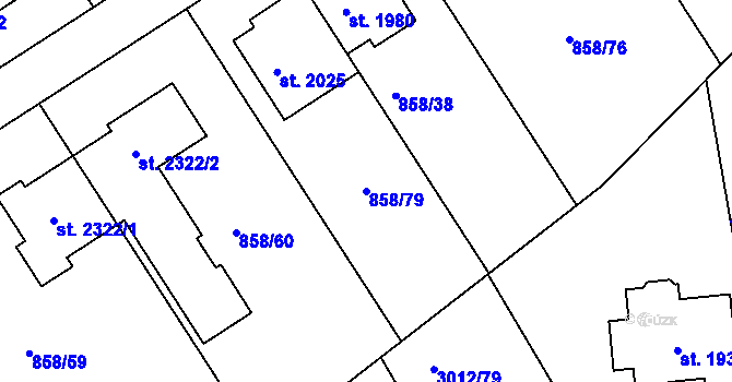 Parcela st. 858/79 v KÚ Mařatice, Katastrální mapa