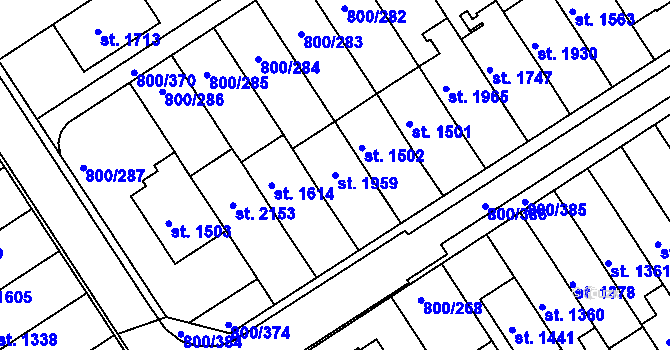 Parcela st. 1959 v KÚ Mařatice, Katastrální mapa
