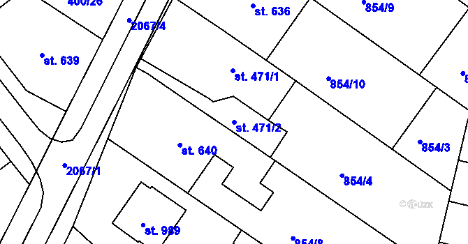 Parcela st. 471/2 v KÚ Mařatice, Katastrální mapa