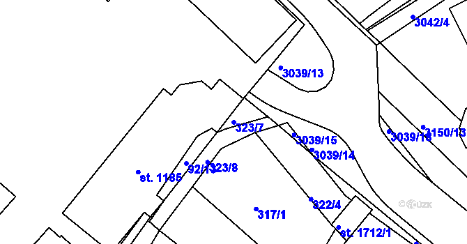 Parcela st. 323/7 v KÚ Mařatice, Katastrální mapa