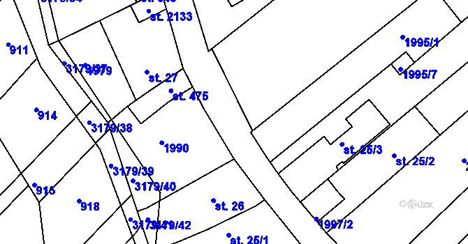 Parcela st. 1992/3 v KÚ Mařatice, Katastrální mapa