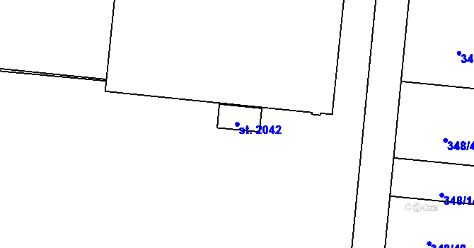 Parcela st. 2042 v KÚ Mařatice, Katastrální mapa