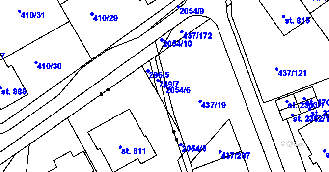 Parcela st. 2054/6 v KÚ Mařatice, Katastrální mapa