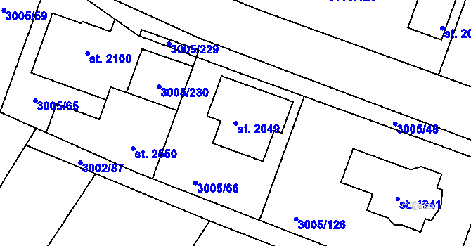 Parcela st. 2049 v KÚ Mařatice, Katastrální mapa