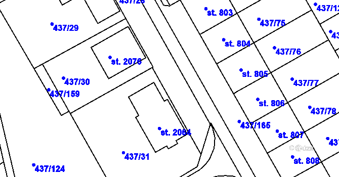 Parcela st. 437/161 v KÚ Mařatice, Katastrální mapa