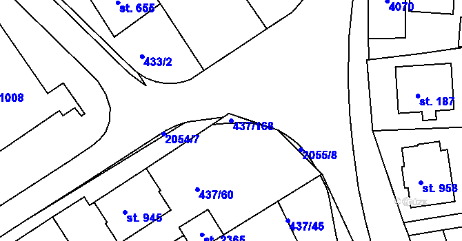 Parcela st. 437/168 v KÚ Mařatice, Katastrální mapa