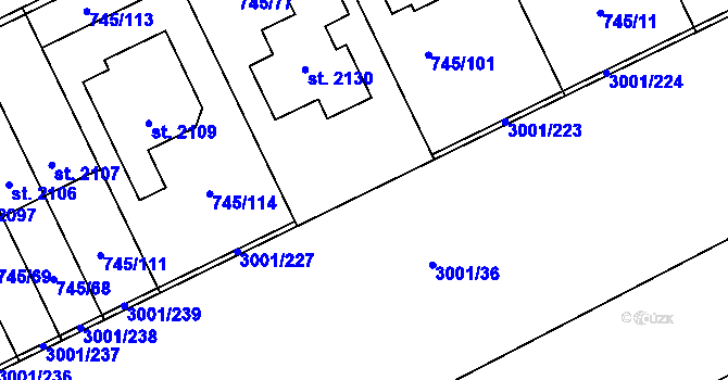 Parcela st. 3001/228 v KÚ Mařatice, Katastrální mapa