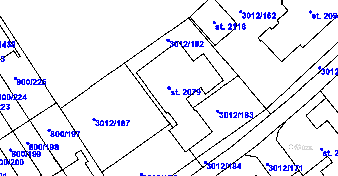 Parcela st. 2079 v KÚ Mařatice, Katastrální mapa