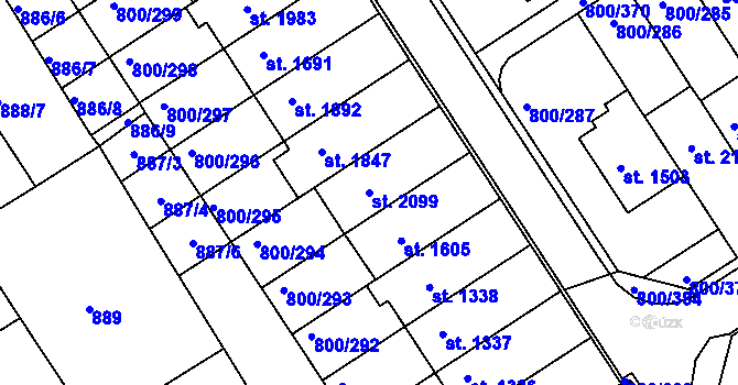 Parcela st. 2099 v KÚ Mařatice, Katastrální mapa