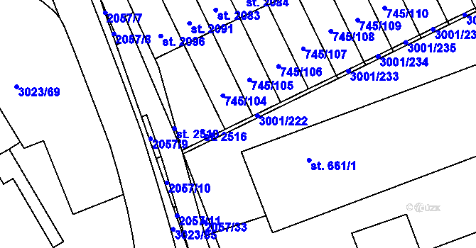Parcela st. 3001/229 v KÚ Mařatice, Katastrální mapa