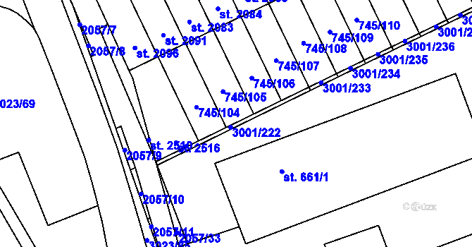 Parcela st. 3001/230 v KÚ Mařatice, Katastrální mapa