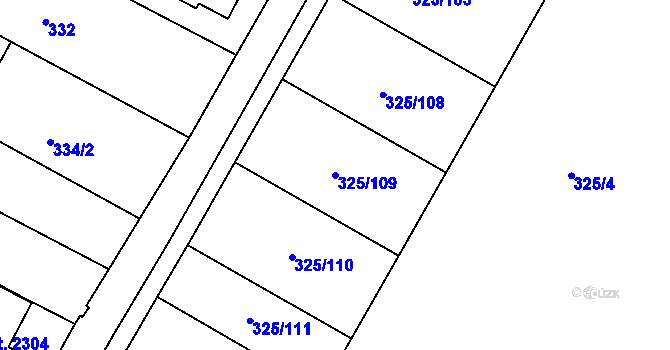 Parcela st. 325/109 v KÚ Mařatice, Katastrální mapa