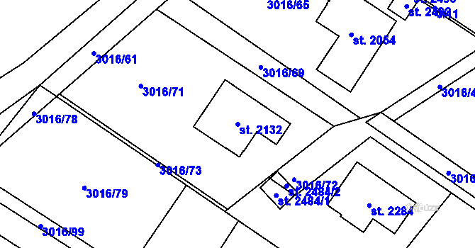 Parcela st. 2132 v KÚ Mařatice, Katastrální mapa