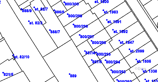 Parcela st. 887/3 v KÚ Mařatice, Katastrální mapa