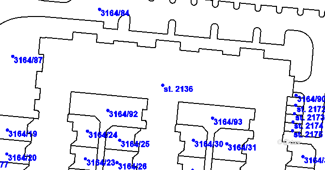 Parcela st. 2136 v KÚ Mařatice, Katastrální mapa