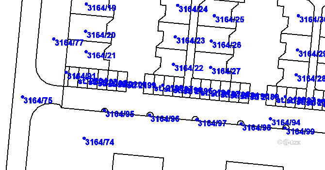 Parcela st. 2197 v KÚ Mařatice, Katastrální mapa