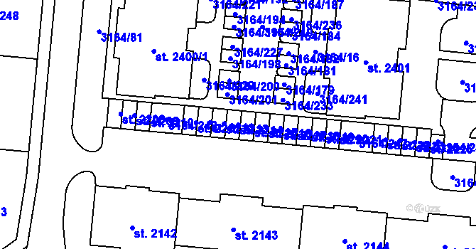 Parcela st. 2214 v KÚ Mařatice, Katastrální mapa