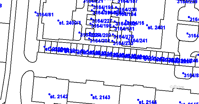 Parcela st. 2215 v KÚ Mařatice, Katastrální mapa