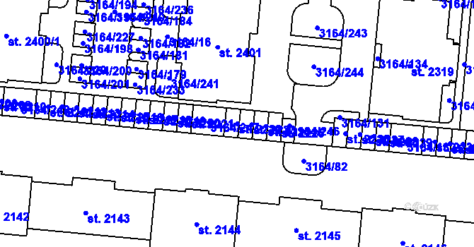 Parcela st. 2222 v KÚ Mařatice, Katastrální mapa