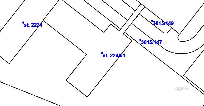 Parcela st. 2248/1 v KÚ Mařatice, Katastrální mapa