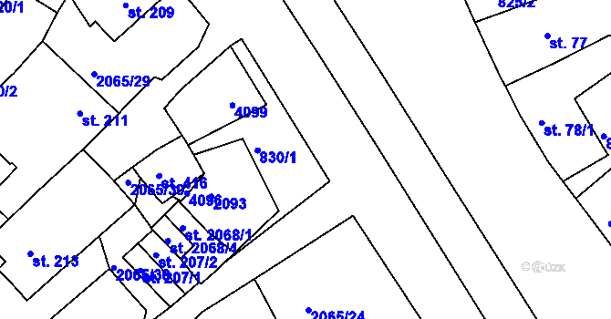 Parcela st. 2065/96 v KÚ Mařatice, Katastrální mapa