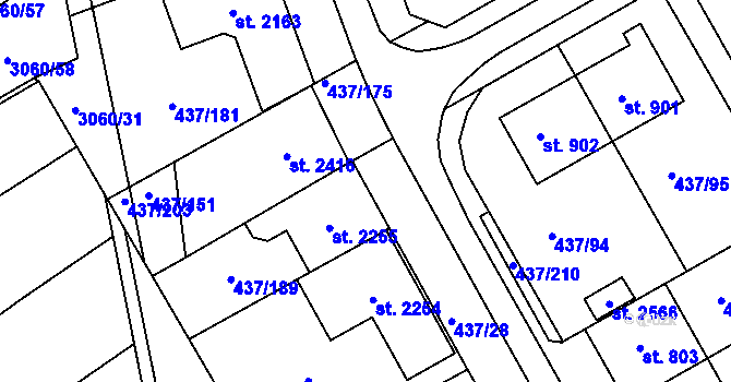 Parcela st. 437/200 v KÚ Mařatice, Katastrální mapa
