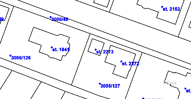 Parcela st. 2273 v KÚ Mařatice, Katastrální mapa