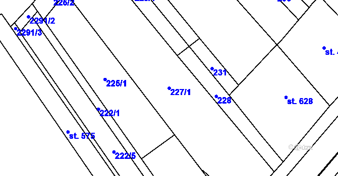 Parcela st. 227/1 v KÚ Mařatice, Katastrální mapa