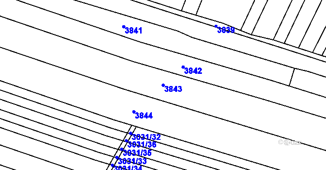 Parcela st. 3843 v KÚ Mařatice, Katastrální mapa