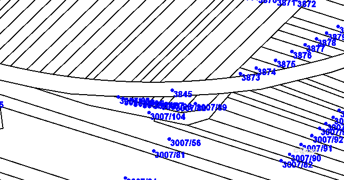 Parcela st. 3845 v KÚ Mařatice, Katastrální mapa